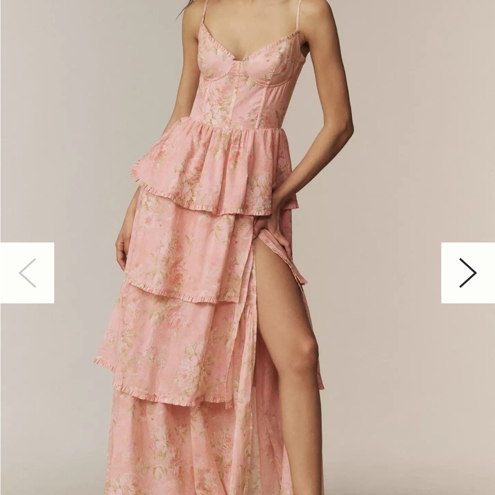 New with tag. V. Chapman Caterina Corset Ruffle Dress -pink